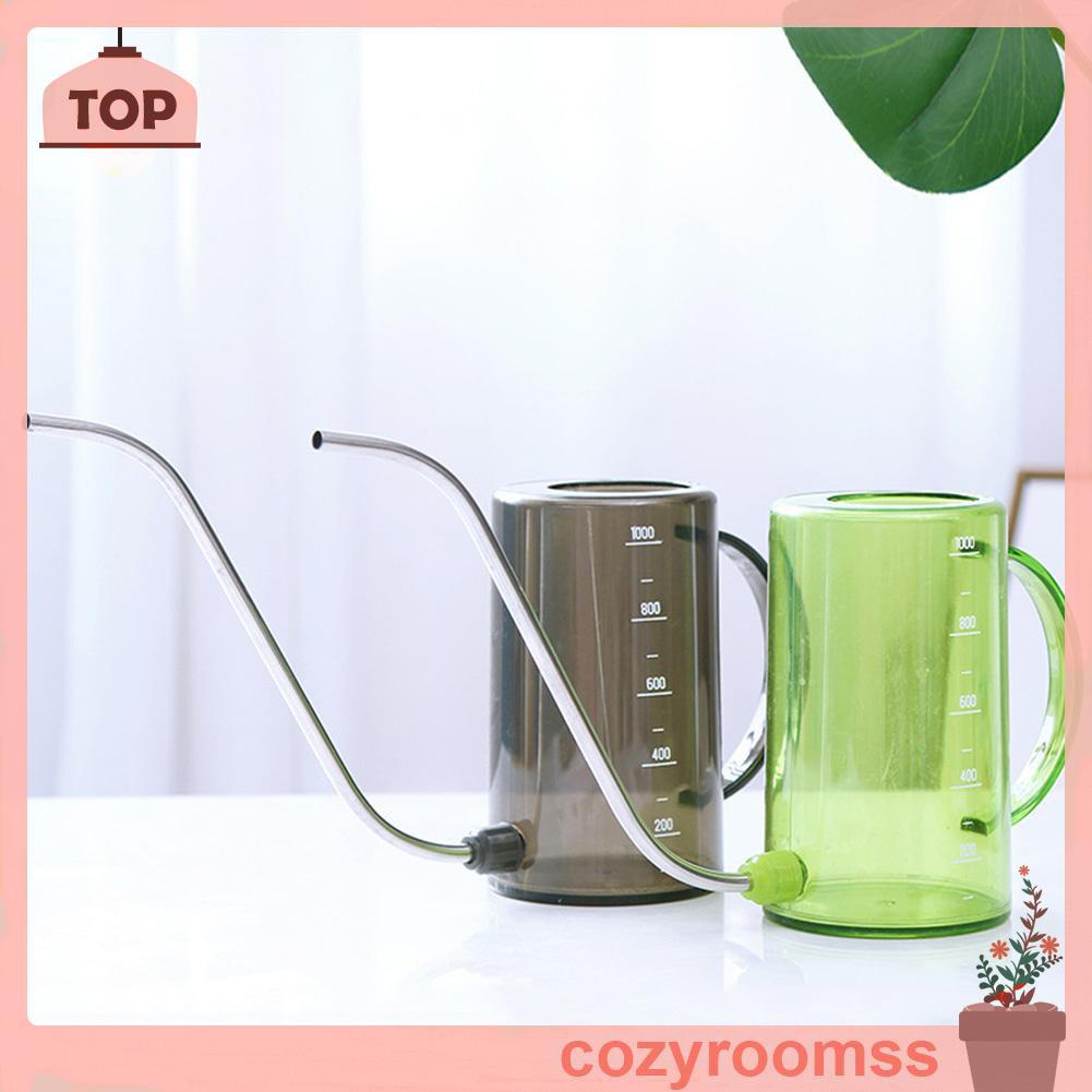 Bình Tưới Nước Vòi Dài Bằng Thép Không Gỉ Trong Suốt 1000ml