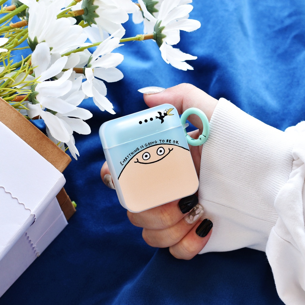 Vỏ Bảo Vệ Hộp Sạc Tai Nghe AirPods3 Gen AirPods3 2021 3 Trong Mờ Họa Tiết Gương Mặt Mập Dễ Thương Ốp