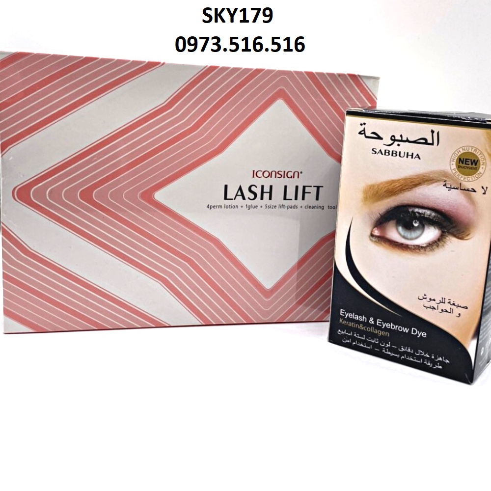 combo bộ uốn lash lift hông + phủ đen _dụng cụ nối mi_SKY179