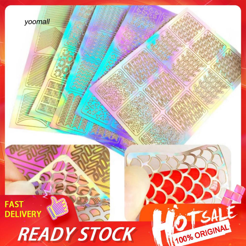 Bộ 3 tấm dán móng trang trí hiệu ứng 3D độc đáo