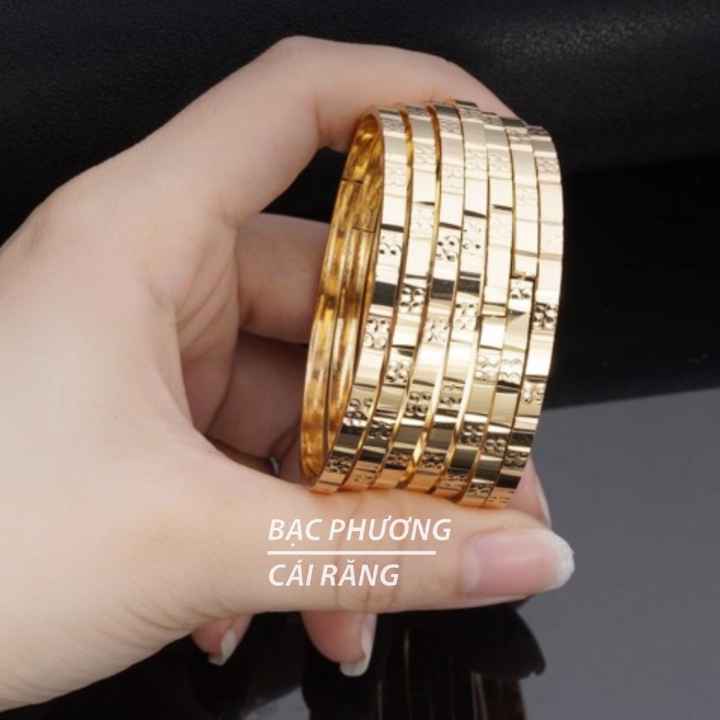 BỘ 7 VÒNG XIMEN BẢN VUÔNG MẠ VÀNG 18K KHÓA XỎ