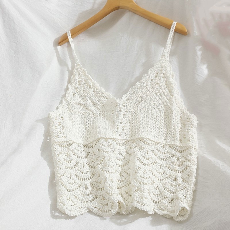 Áo Croptop Dệt Kim Hai Dây Cổ Chữ V Khoét Sâu Nhiều Màu Phong Cách Boho Quyến Rũ Cho Nữ