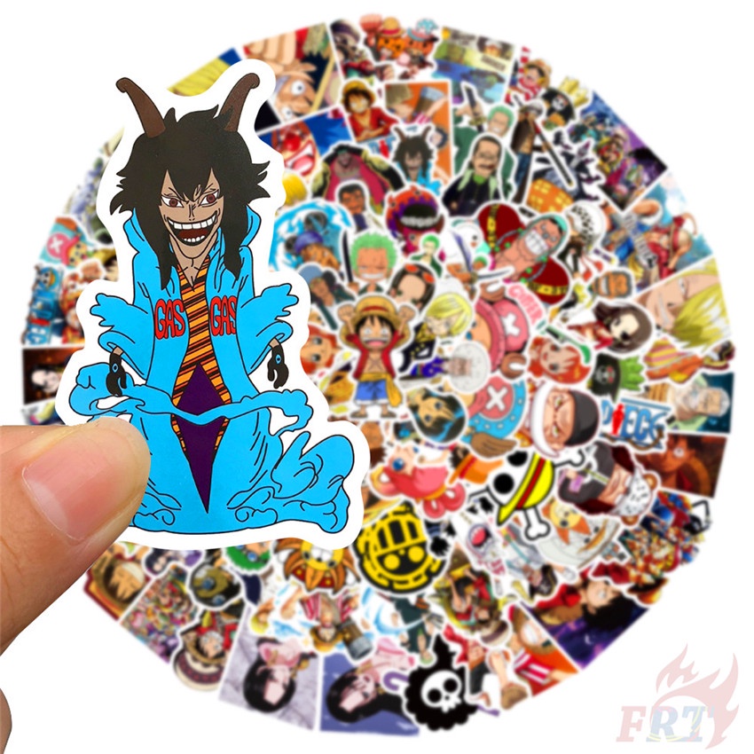 Set 100 miếng dán trang trí in hình nhân vật trong One Piece độc đáo