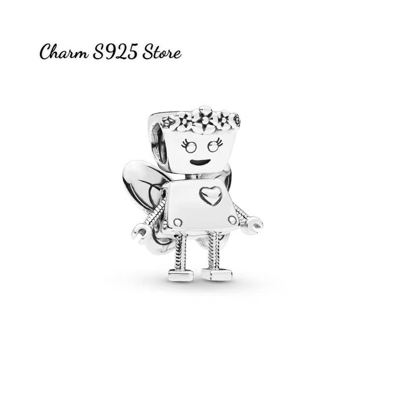 charm pan robot limited edition floral bạc s925 cao cấp