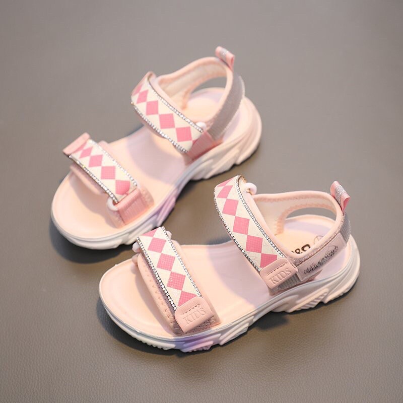 BABAYA Sandal Dép Quai Hậu Bé Gái 2 màu hồng và trắng tím L39158