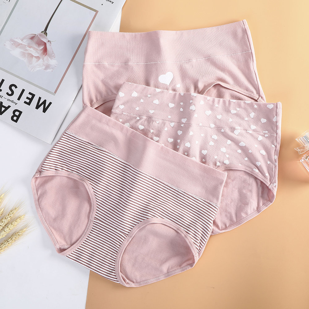 Quần Lót Aijolen Vải Cotton Lưng Cao Thoáng Khí Thoải Mái Cho Nữ