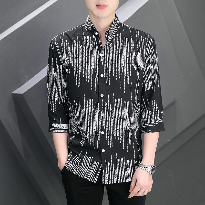 Áo Sơ Mi Lụa Lạnh Dáng Ôm Chống Nhăn Thời Trang Công Sở Dành Cho Nam Giới