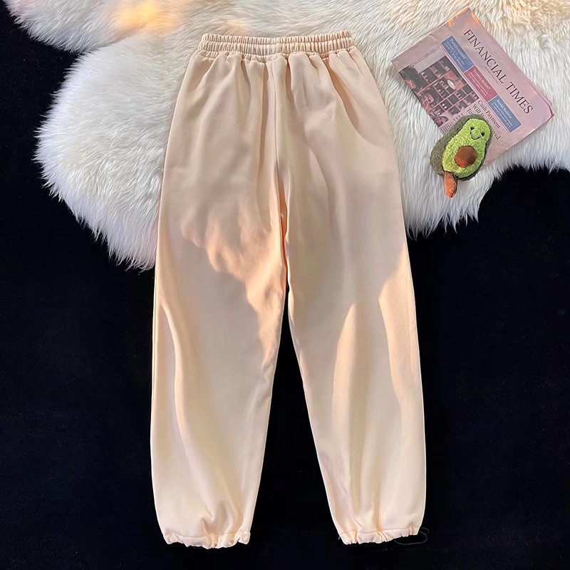 Quần Thể Thao Nhung Ống Rộng Phong Cách Hàn Quốc Cho Nam