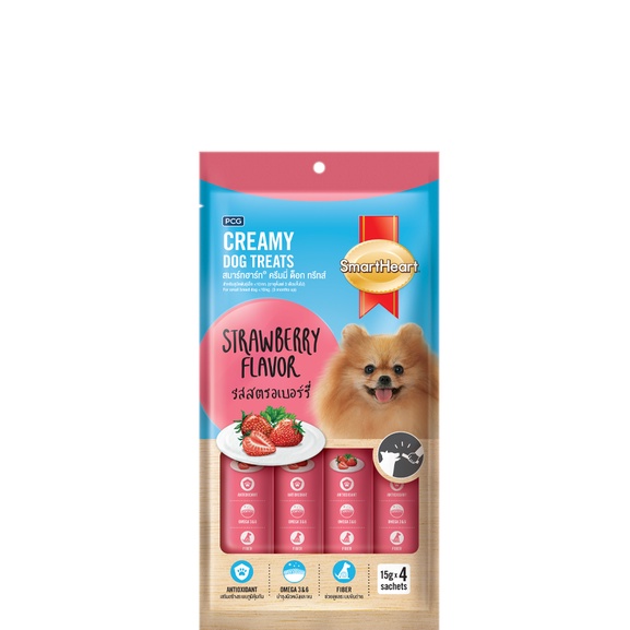 Bánh thưởng dạng kem Smartheart Creamy Dog Treat cho chó (Thịt gà Rau Bina/Dâu/Thịt gà Cà rốt/Thịt gà Bí ngô)