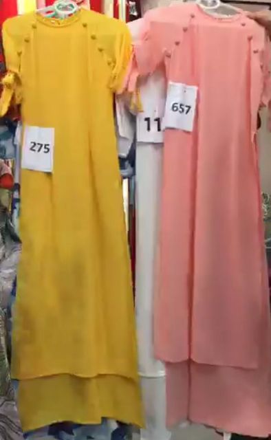 Áo dài 4 tà nơ tay dáng mới HÀNG MỚI VỀ