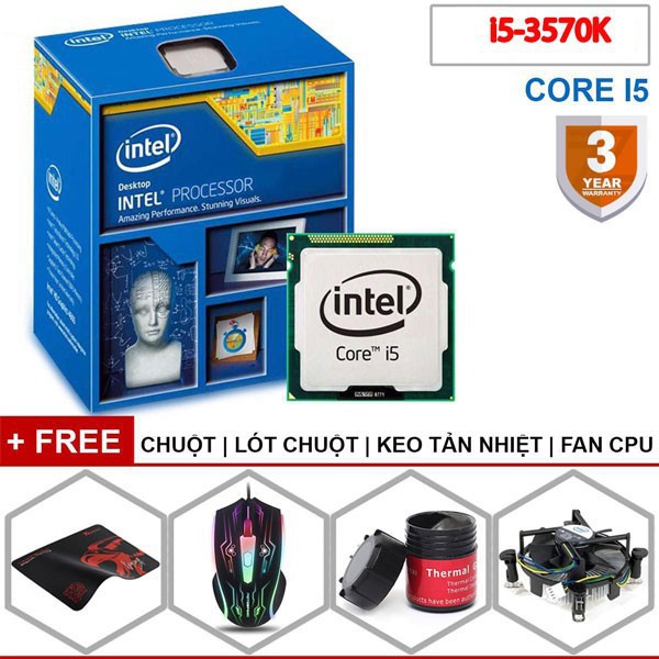 CPU INTEL CORE I5 3570K CŨ ( 3.4GHZ TURBO 3.8GHZ / 6M CACHE 3L ) | BigBuy360 - bigbuy360.vn