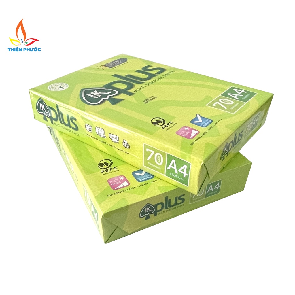 Giấy A4 IK Plus 70gsm dày 500 tờ xuất xứ Indonesia SUKADO GIKA470