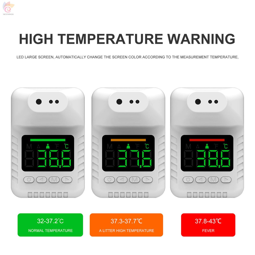 ET Tripod/Wall Mounted Non-contact Infrared Thermometer IR Temperature Meter Digital Display High Temperature Alarm ℃/℉ Switchable Human Forehead Infrared Temperature Detector