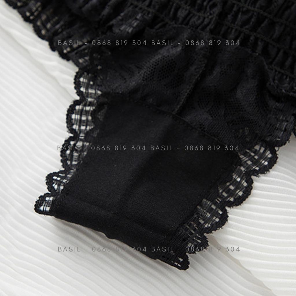Quần lót nữ S12 set 2 quần cạp cao ren hoa gợi cảm BASIL