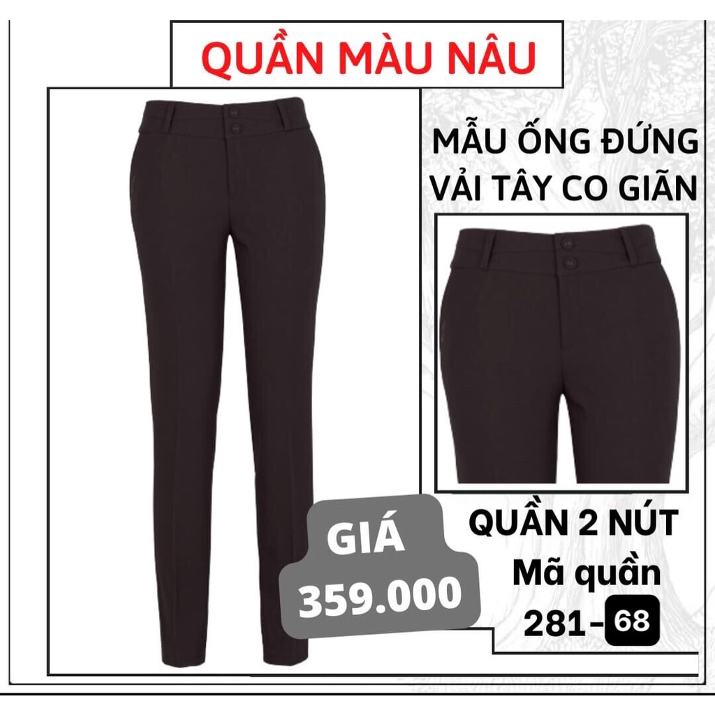 Quần Thái Hòa tôn vòng 3 màu nâu vải dày mềm co giãn 281-68 349-28