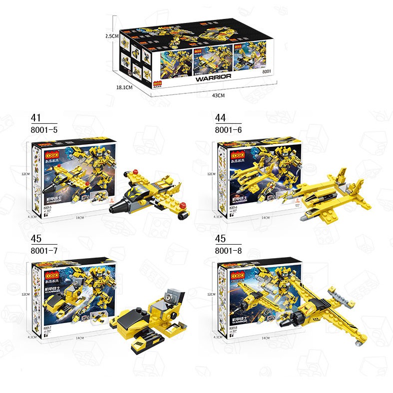 Đồ chơi lắp ráp Bộ Robot và Oto 2 trong 1 với hơn 530 chi tiết nhựa ABS cao cấp