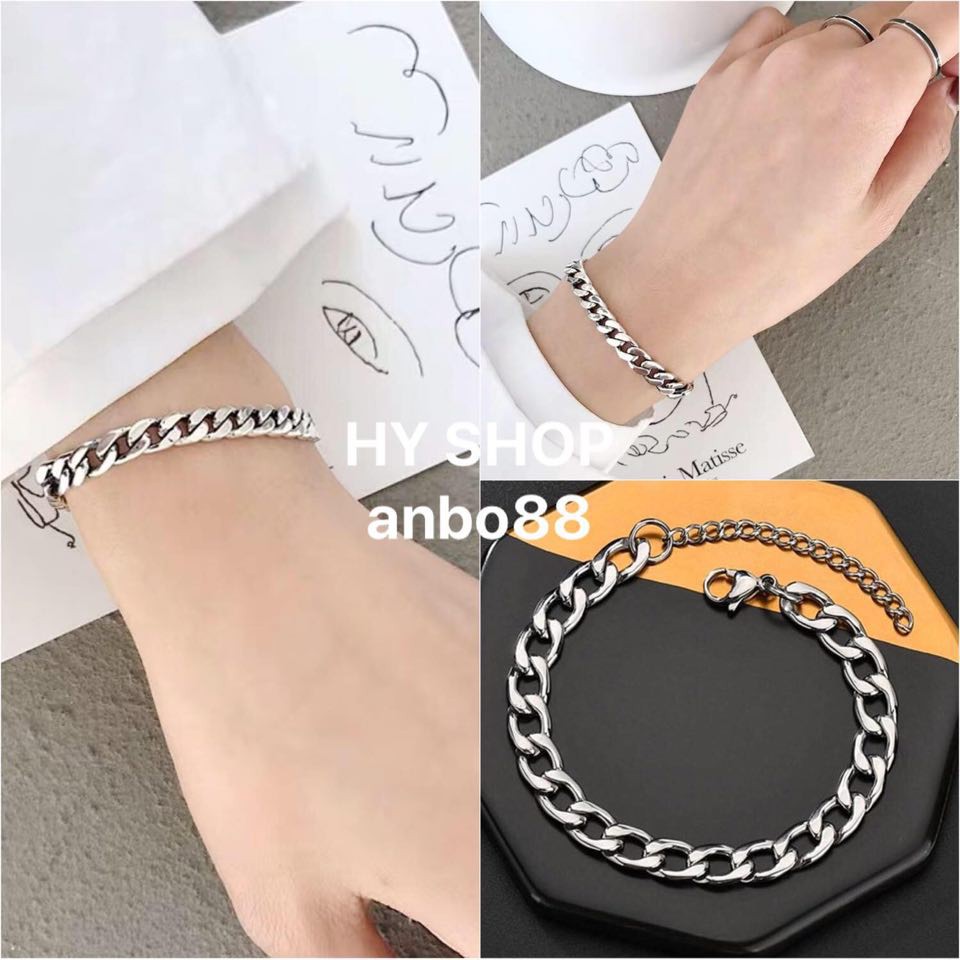 Vòng tay lắc tay titan unisex dây xích nam nữ không gỉ - lắc tay titan nam xích không gỉ bts unisex