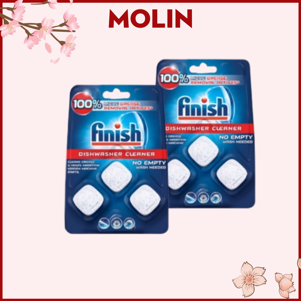 Vỉ 3 viên vệ sinh máy rửa chén bát Finish