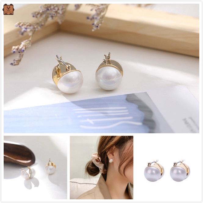 Đôi bông tai đính ngọc trai phong cách Hàn Quốc