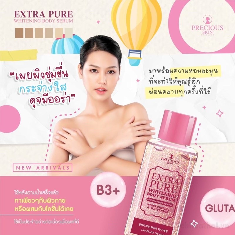 Serum ƙích trắŉg dưỡng ẩm da Extra Pure Whitening Thái Lan