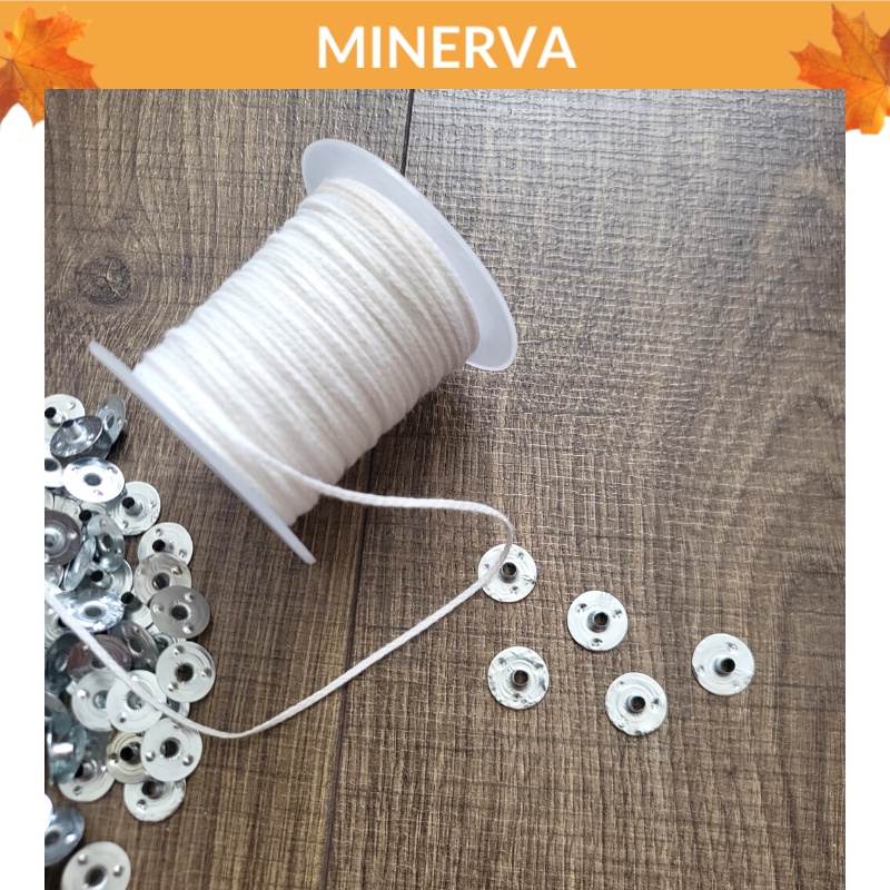 [NẾN THƠM] 2m Bấc nến 2.5mm kèm 20 đế kẹp bấc tự làm nến handmade tại nhà