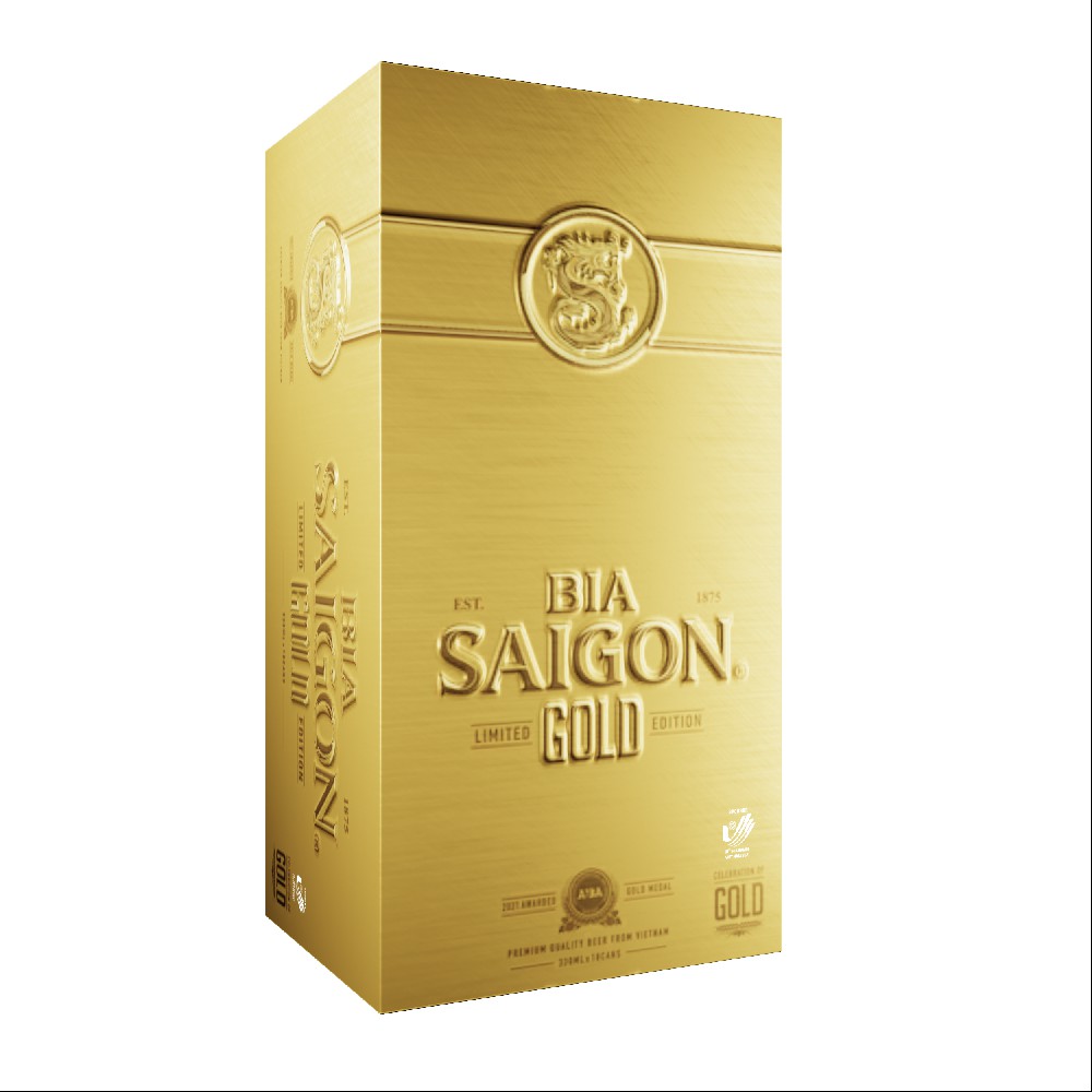 Thùng 18 lon bia SAIGON GOLD lon 330ml