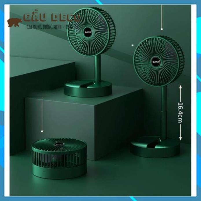 MIỄN SHIP - Quạt Super mini tích điện để bàn gấp gọn tiện dụng 3 cấp độ thời gian sử dụng liên tục tới 4 tiếng