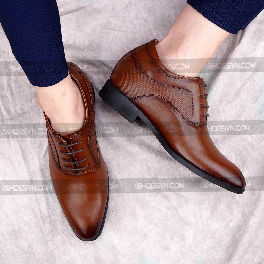 Giày công sở nam  da bò thật tăng chiều cao 7cm , da mềm, lên dáng cực sang