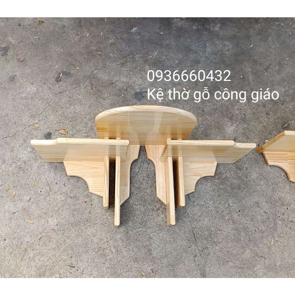 KỆ THỜ GỖ THÔNG KIỂU MỚI 3 TẦNG  NHIỀU SIZE, NGANG 60CM, 70CM, 80CM TRANG TRÍ BÀN THỜ GIA ĐÌNH CG