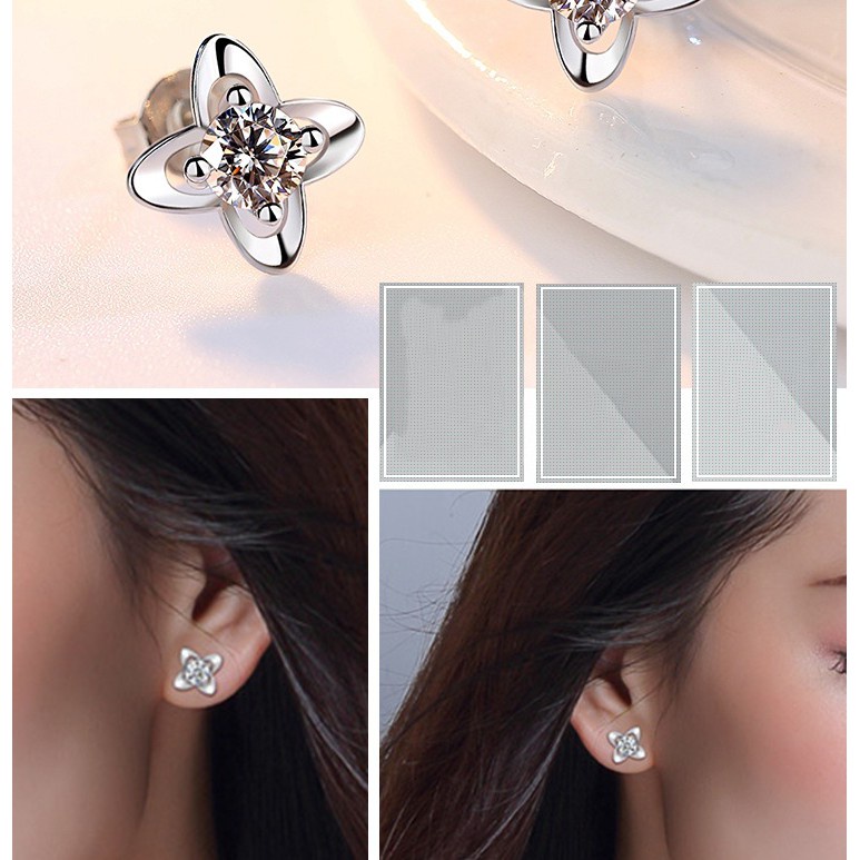 Bông Tai Thời Trang Mạ Bạc 925 Theo Phong Cách Hàn Quốc Dành Cho Nữ