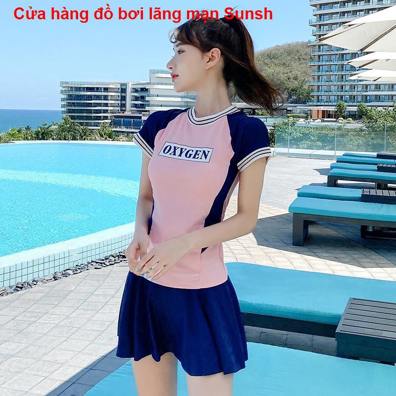 Áo tắm nữ mùa xuân nóng 2020 kiểu váy xẻ hai mảnh mới cô gái sinh viên bảo thủ gầy che bụng dễ thương Nhật Bản