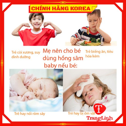 Hồng sâm baby SangA hàn quốc, hộp 30 gói - Nước sâm trẻ em chính hãng - tranglinhkorea