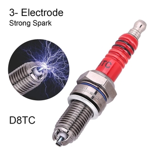 Set 2 Bugi Đánh Lửa 3 Chấu D8Tc Cho Xe Máy 125cc 150cc 200cc 250cc