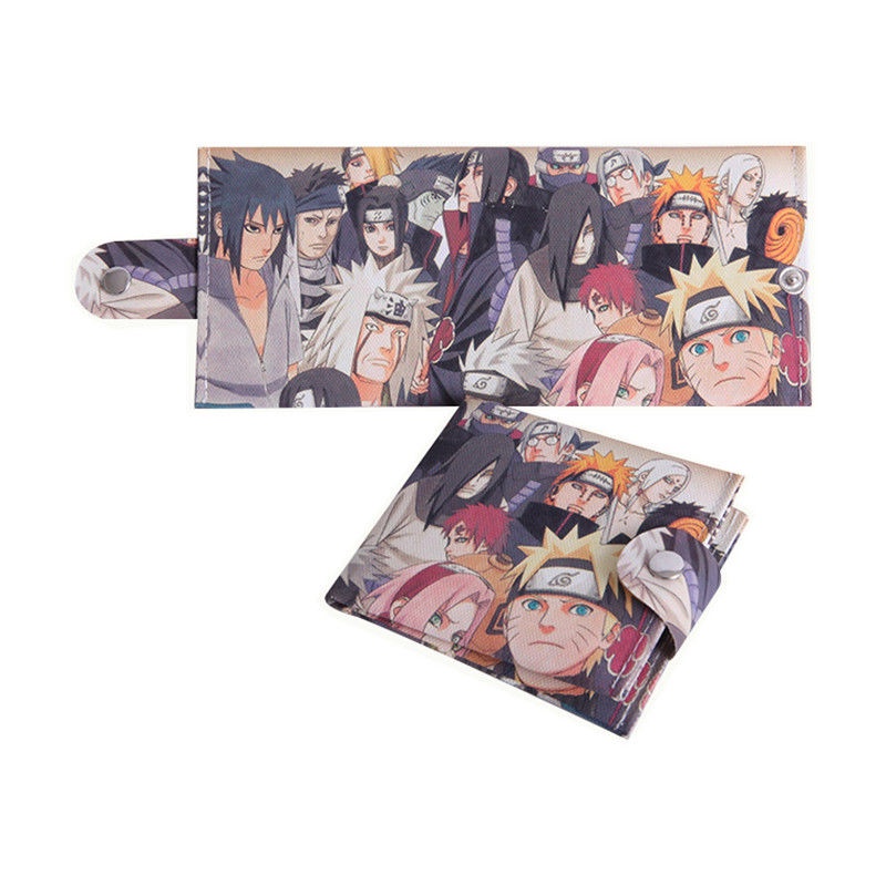 Ví Canvas Ngắn Nhiều Ngăn In Họa Tiết Naruto Có Khóa Kéo Tiện Dụng Cho Học Sinh