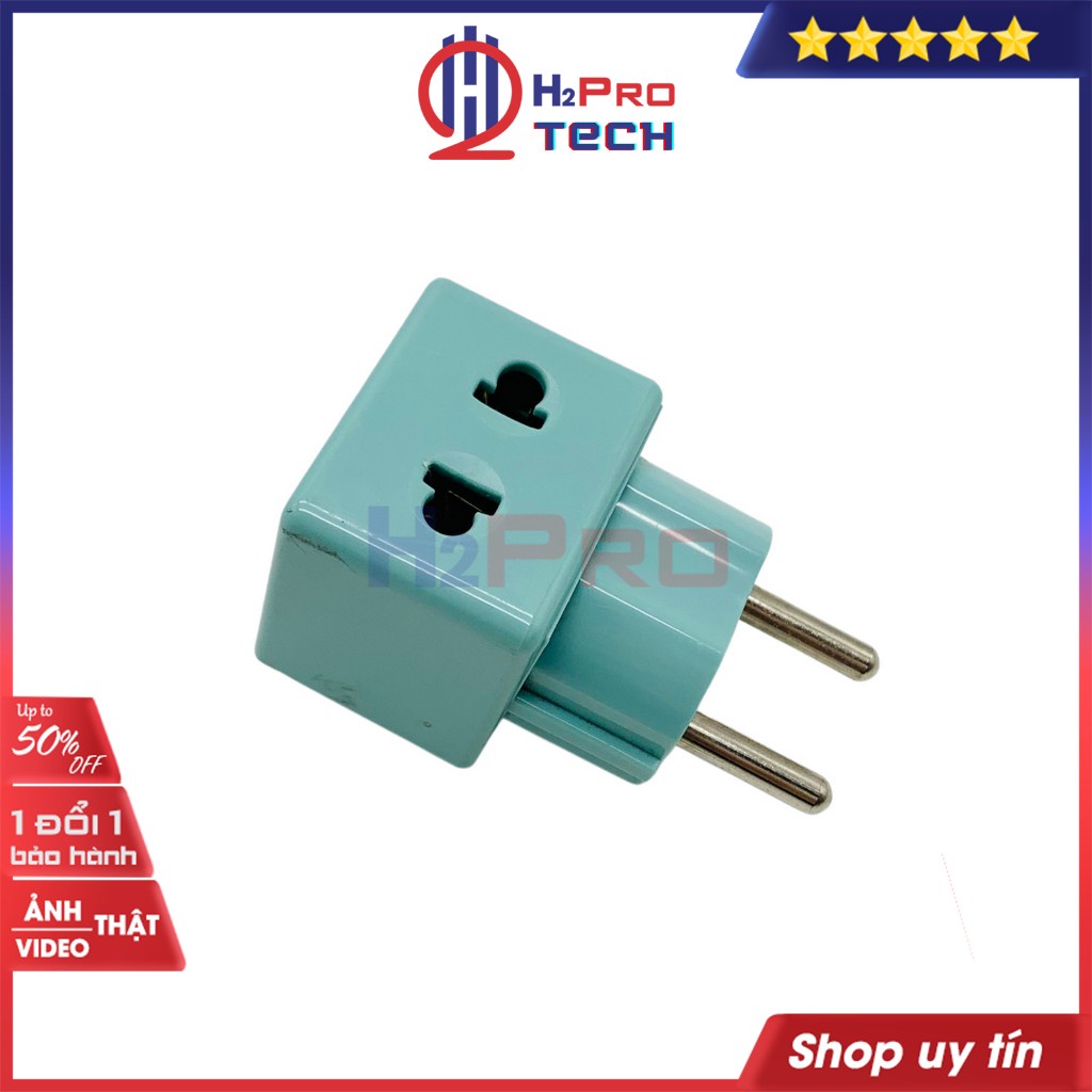 Bộ Chia Ổ Cắm 1 Sang 2 SOPOKA, Ổ Cắm Điện Chuyển Đổi Từ 3 Chân Sang 2 Chân, Chịu Tải 2200W, An Toàn - H2pro Tech