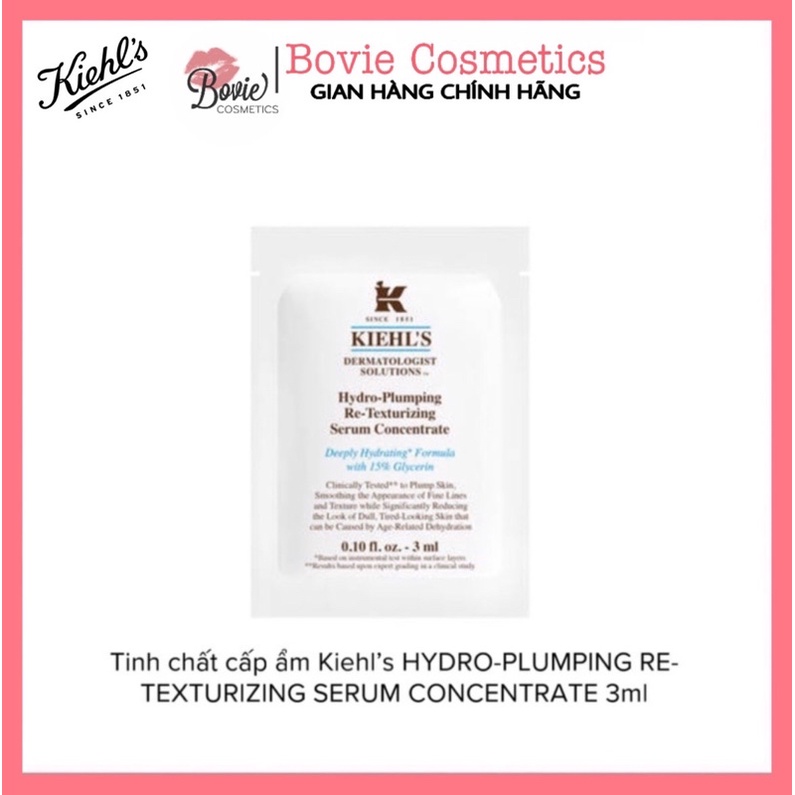 Tinh chất cấp ẩm Kiehl’s Hydro-Plumping Re-Texurizing Serum Concentrate samle 3ml | Bovie Cosmetics