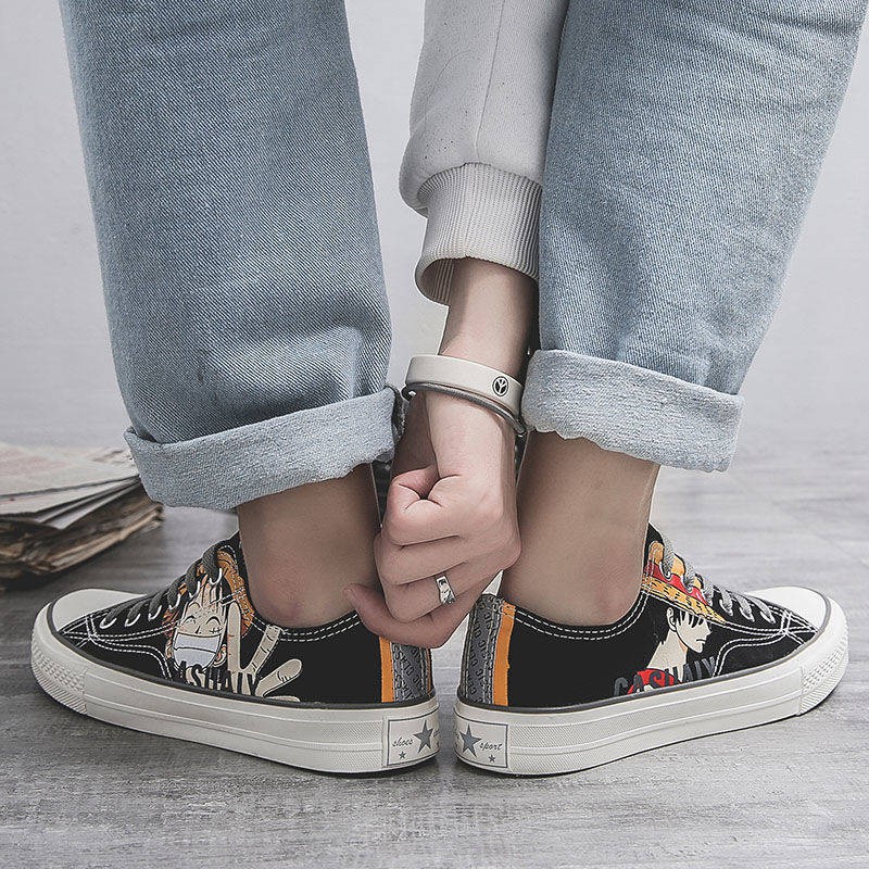 One Piece phiên bản Hàn Quốc All-match Graffiti Casual giày nam | BigBuy360 - bigbuy360.vn