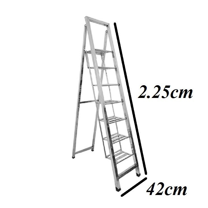 Thang Xếp INOX 7,8,9 Bậc Hộp Vuông 38 mm - Mã: THIVA –