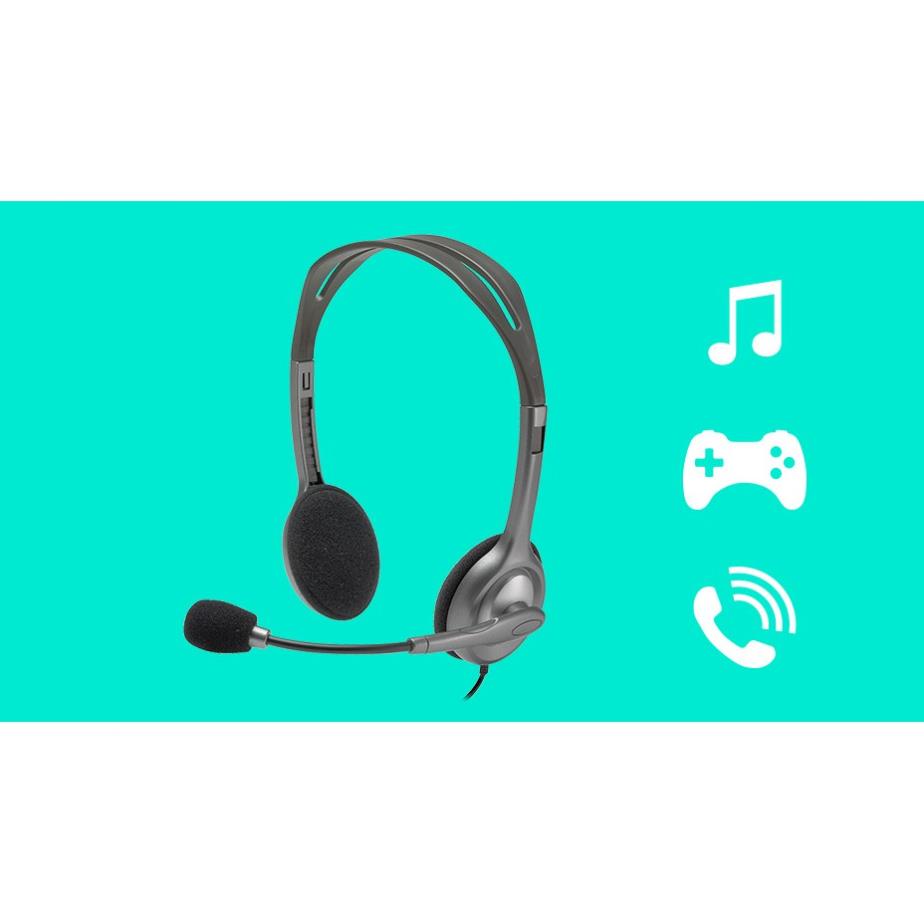 Tai nghe Logitech H110 - Âm thanh nổi (2 Giắc) - Bảo Hành 12 tháng
