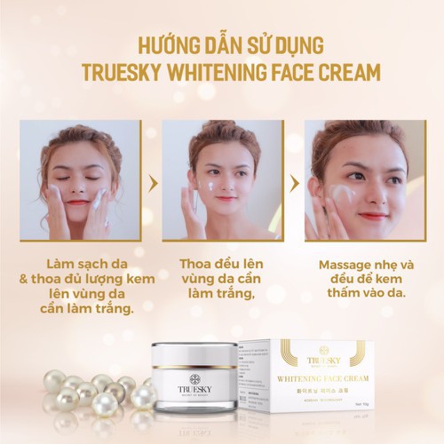 Kem dưỡng trắng da mặt Truesky chiết xuất từ ngoc trai Whitening Face Cream 15g