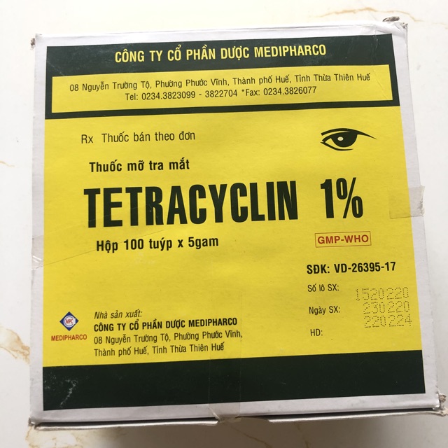 TETRACYLIN 1% hộp 100tip bôi sau khi xăm/ Dcpx Elly Bảo Trâm