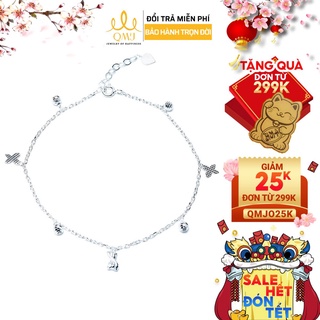 QMJ Lắc chân nữ Nơ Hồ Điệp Tiểu thư bạc Y phụ kiện đi biển cho bạn nữ Q421