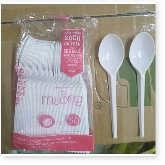 Muỗng Nhựa Cơm Hộp Trà Sữa Dùng 1 Lần - Bán lẻ: 2.000đ / 10 muỗng [Xe đạp ngày xưa Shop]