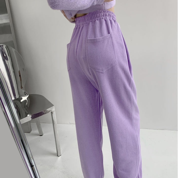 Quần BH cotton mỏng ống rộng lưng cao phong cách Hàn Quốc cho nữ 2021