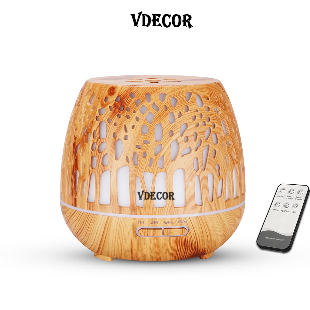 Máy xông tinh dầu Vdecor tích hợp Loa Bluetooth Trụ cây dung tích 500ml