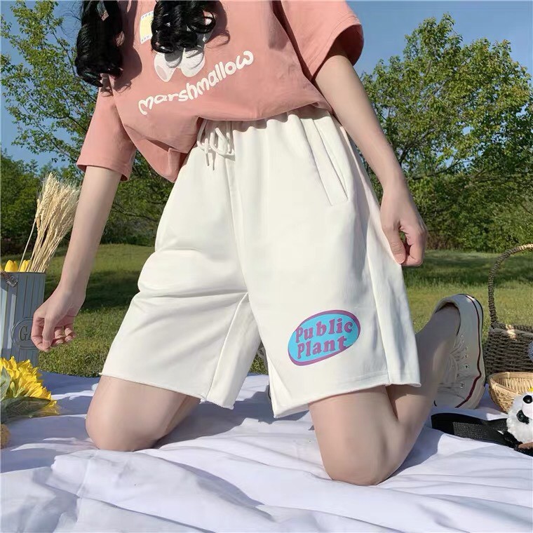 [Mã FAMAYWA giảm 10K đơn 50K] Quần Short Thun Nam Nữ Public Plant Unisex 2 màu Đen Trắng BC159 | BigBuy360 - bigbuy360.vn