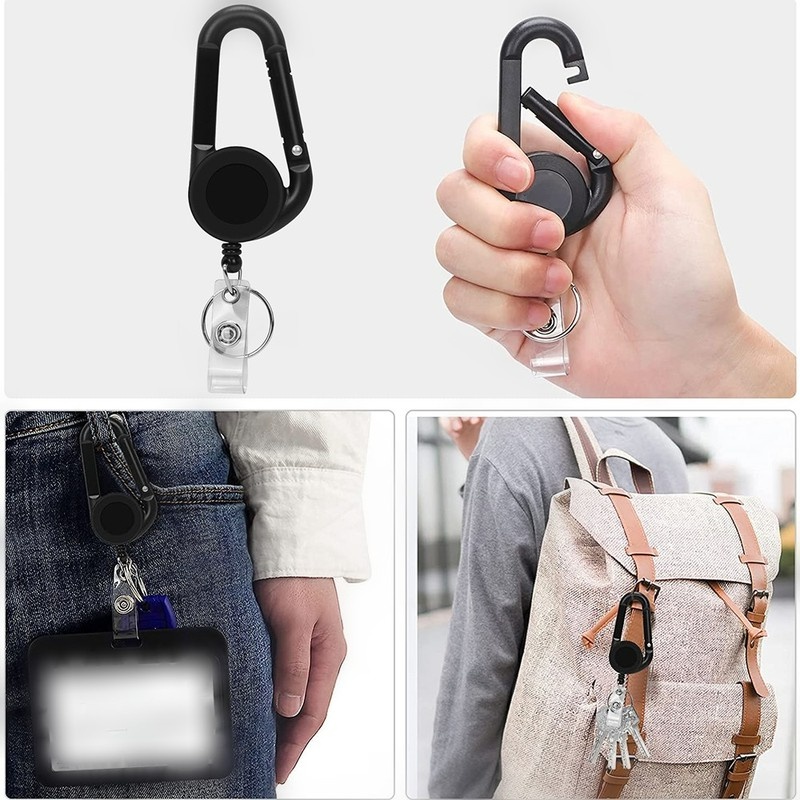 Móc Chìa Khóa Bằng Thép Gắn Thẻ ID Di Động Tiện Dụng