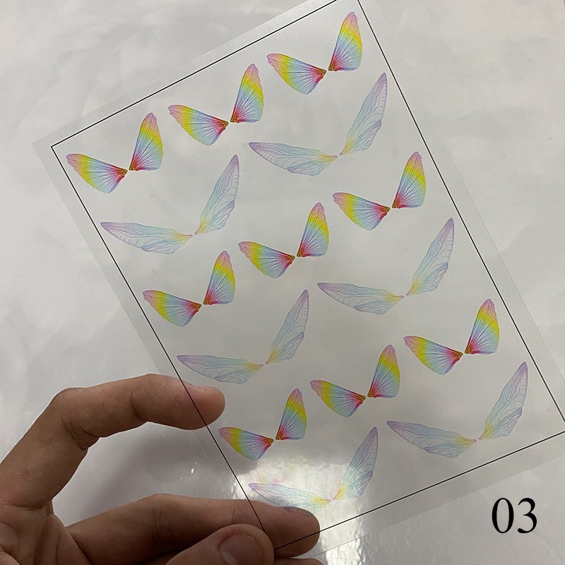 1 tấm film in họa tiết cánh bướm 148*105mm nguyên liệu làm trâm làm trang sức cổ trang