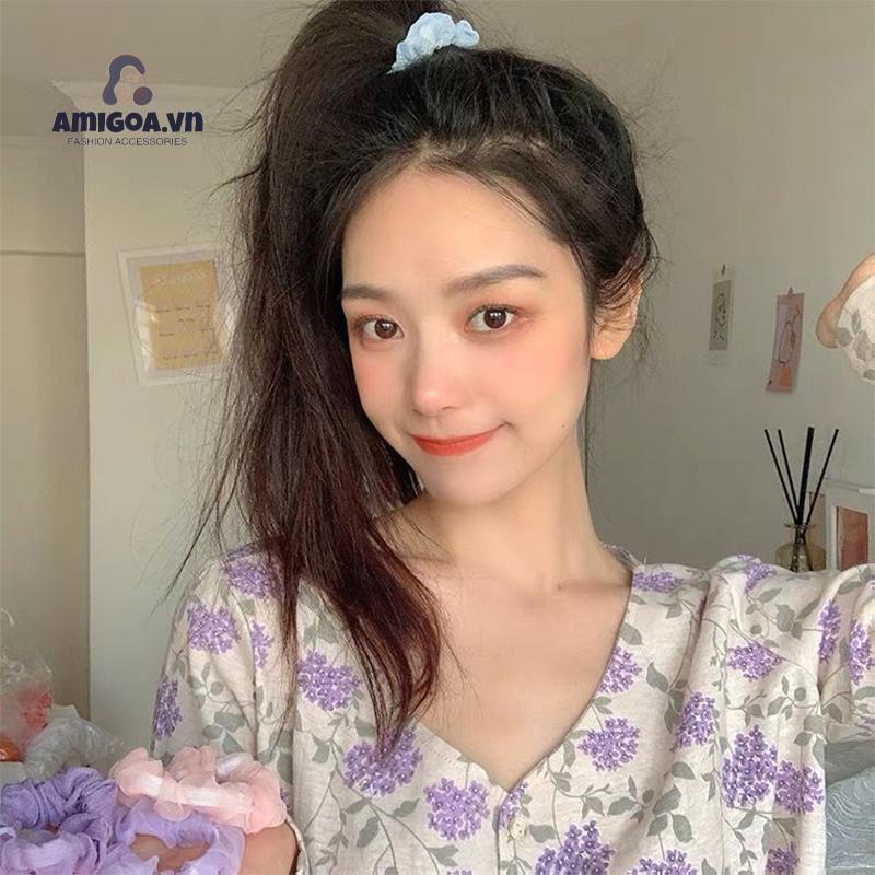 ✨✨ Set 3 dây buộc tóc vải lưới in hoa phong cách Hàn Quốc thời trang mới