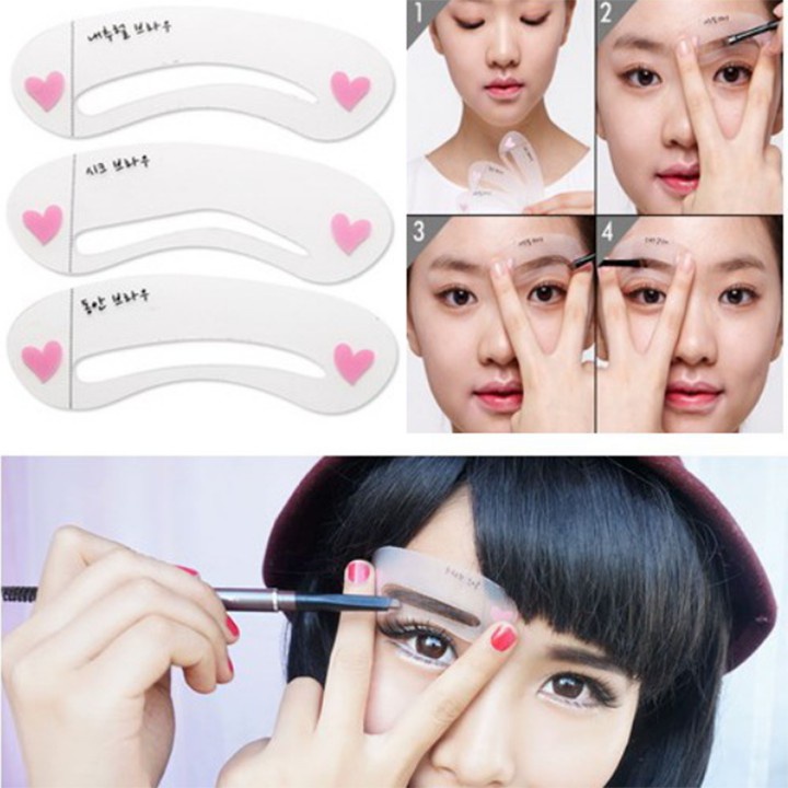 Set 3 khuôn vẽ lông mày mini tiện dụng Mộc 68 shop
